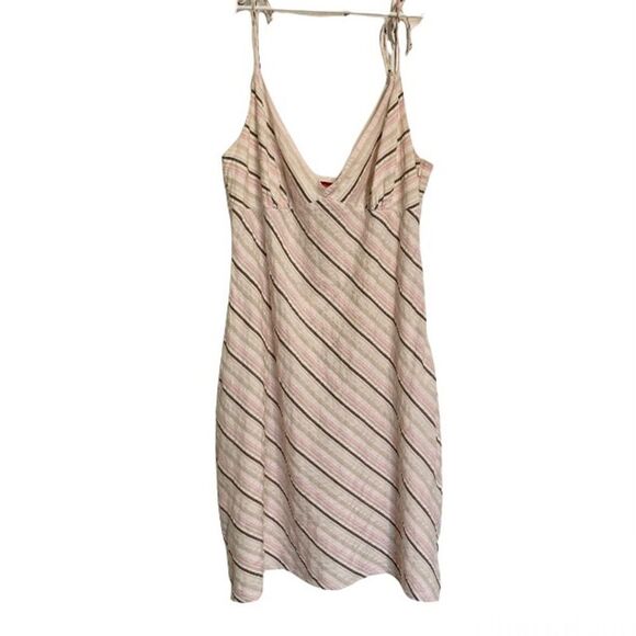 GUESS Diagonal Stripe Strappy Midi Summer Dress Womens Medium - Picture 10 of 16